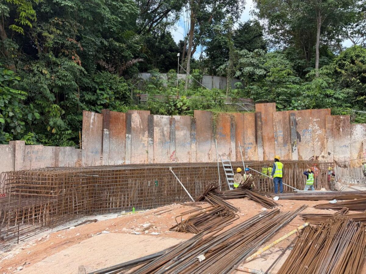 Earthing and structural works at a construction site